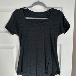 lululemon athletica Dark Charcoal Scoop Neck Short Sleeve Tee